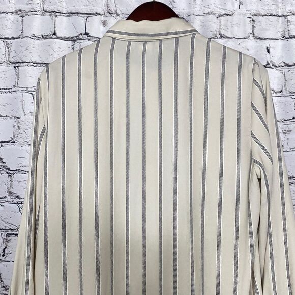 Rachel Zoe Oversized Button Down Hi-Low Striped Shirt M - Picture 12 of 16